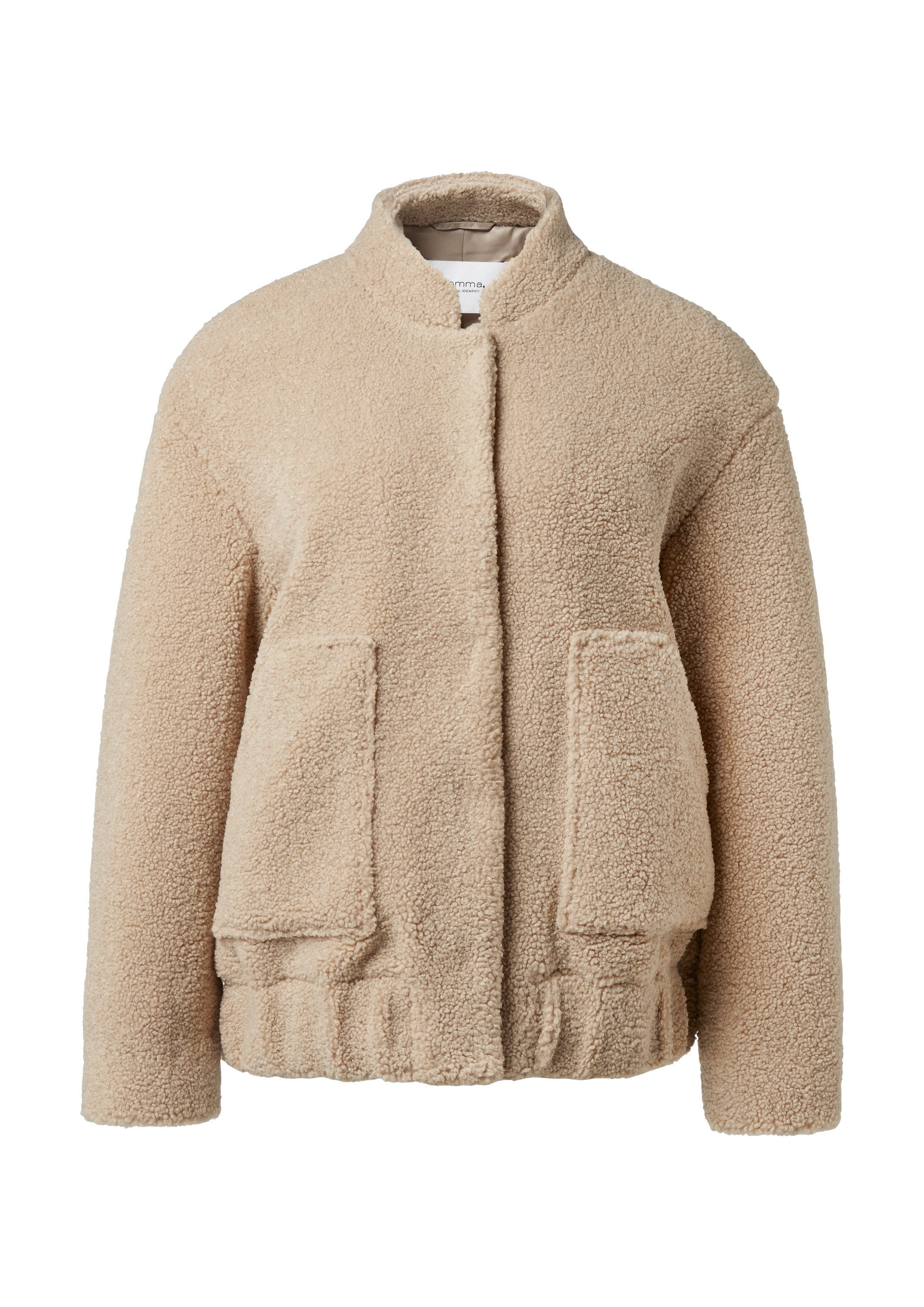 comma Winterjacke Outdoor-Jacke Oversize-Blouson aus Teddy-Plüsch