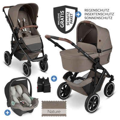 ABC Design Kombi-Kinderwagen Salsa 4 Air - 3in1 Set - Pure Edition - Nature, Kinderwagen Buggy mit Babywanne, Babyschale, Sportsitz, Regenschutz