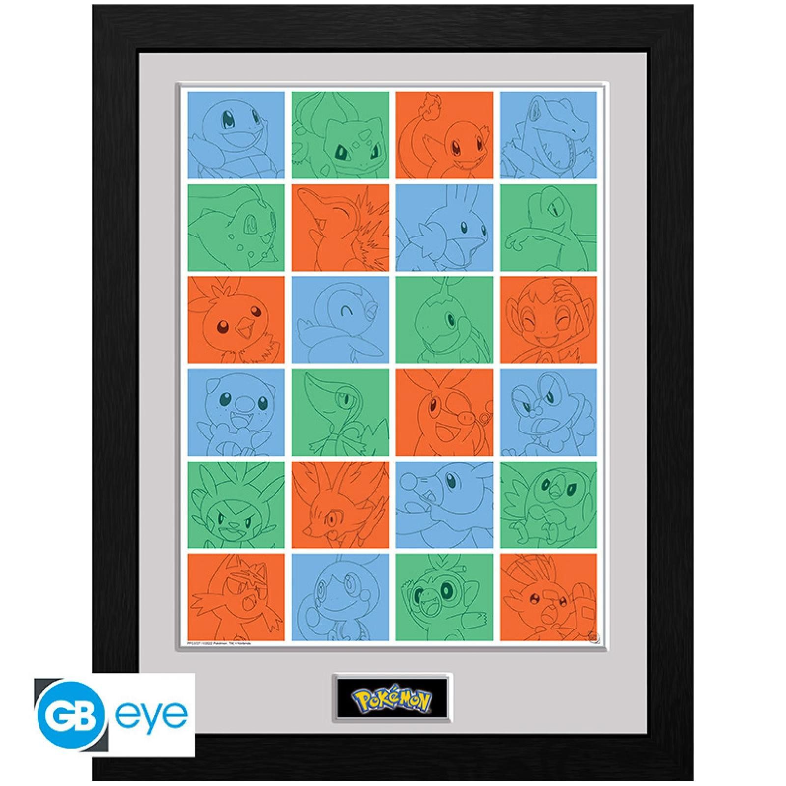 ABYstyle Poster POKEMON - Framed print First Partner Grid