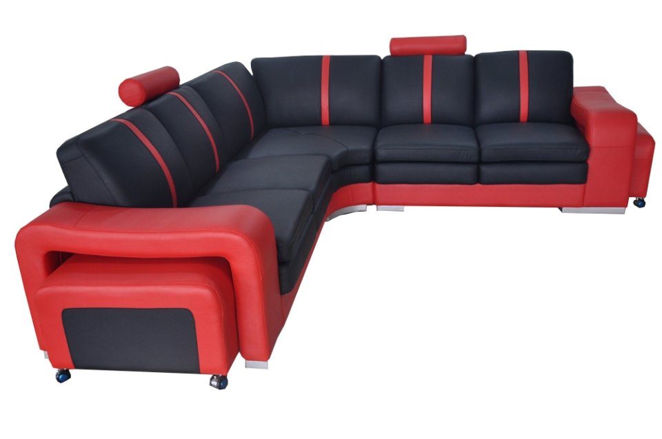 JVmoebel Ecksofa, Leder Wohnlandschaft Couch Beleuchtet Eck Eck Sofa Sitz Polster