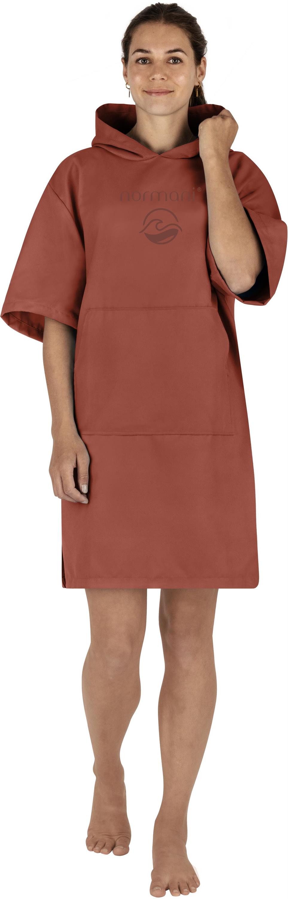 normani Badeponcho Damen Mikrofaser Badeponcho Siargao, Polyester, Kapuze, Schlupf, Bade Handtuch mit Ärmeln aus recyceltem Material