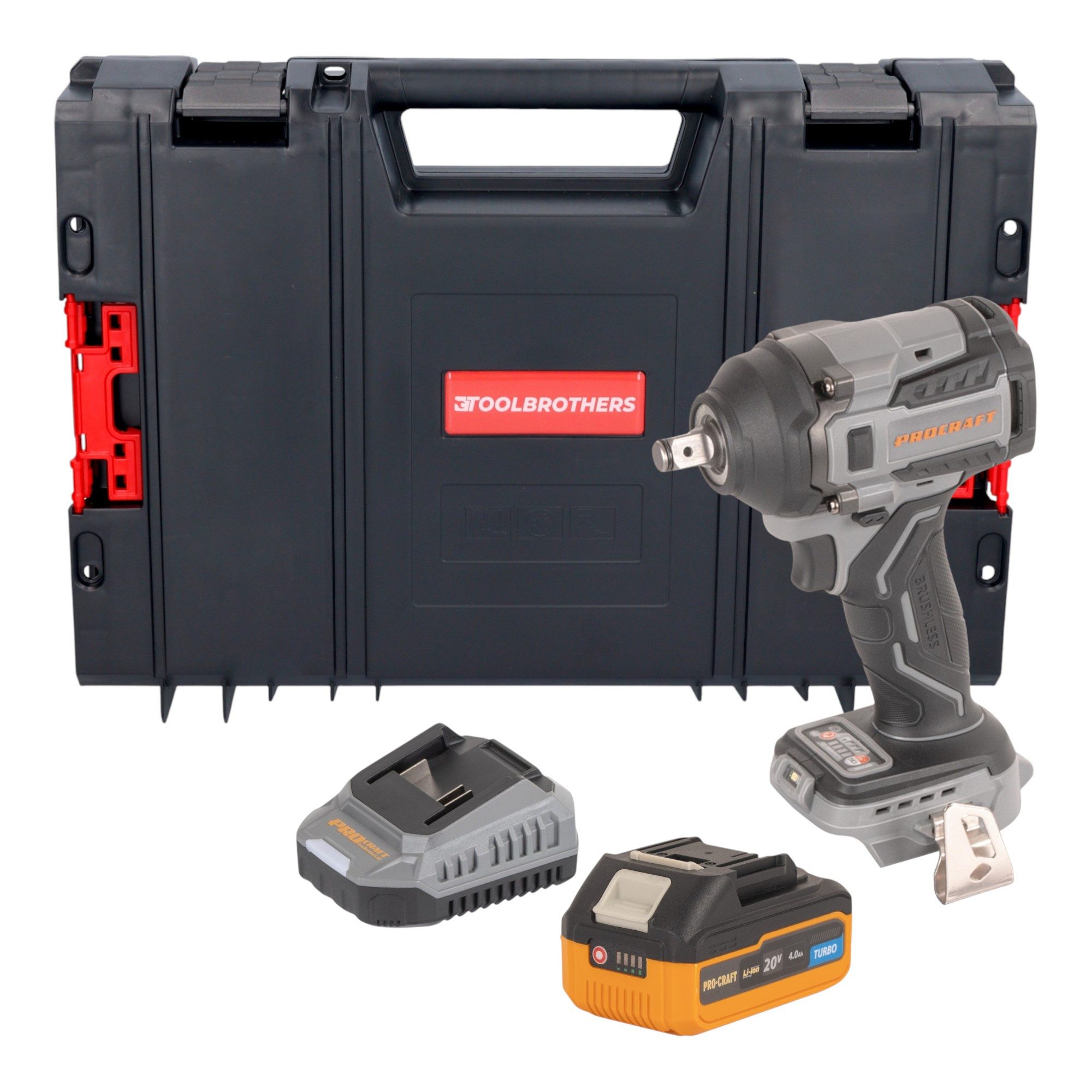 PROCRAFT industrial Akku-Schlagschrauber IW550Abb 20 V 550 Nm + 1x Akku 4,0Ah + Ladegerät + RHINO Toolcase