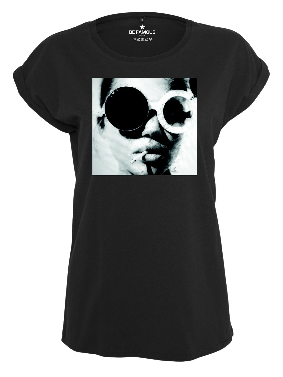 Be Famous Print-Shirt Classic Roll Up Glasses (1-tlg., keine)