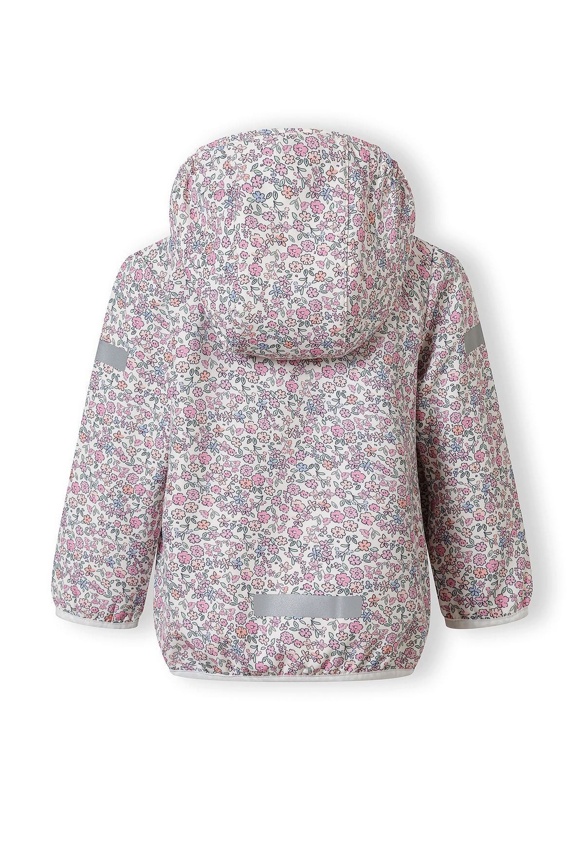 MINOTI Softshelljacke für Mädchen mit abnehmbarer Kapuze Blumenprint – Bild 3 von 5