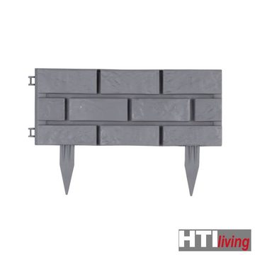 HTI-Living Beetumrandung Beeteinfassung Steinmauer Grau Nessa, 4 Module, Beetbegrenzung Beetumrandung