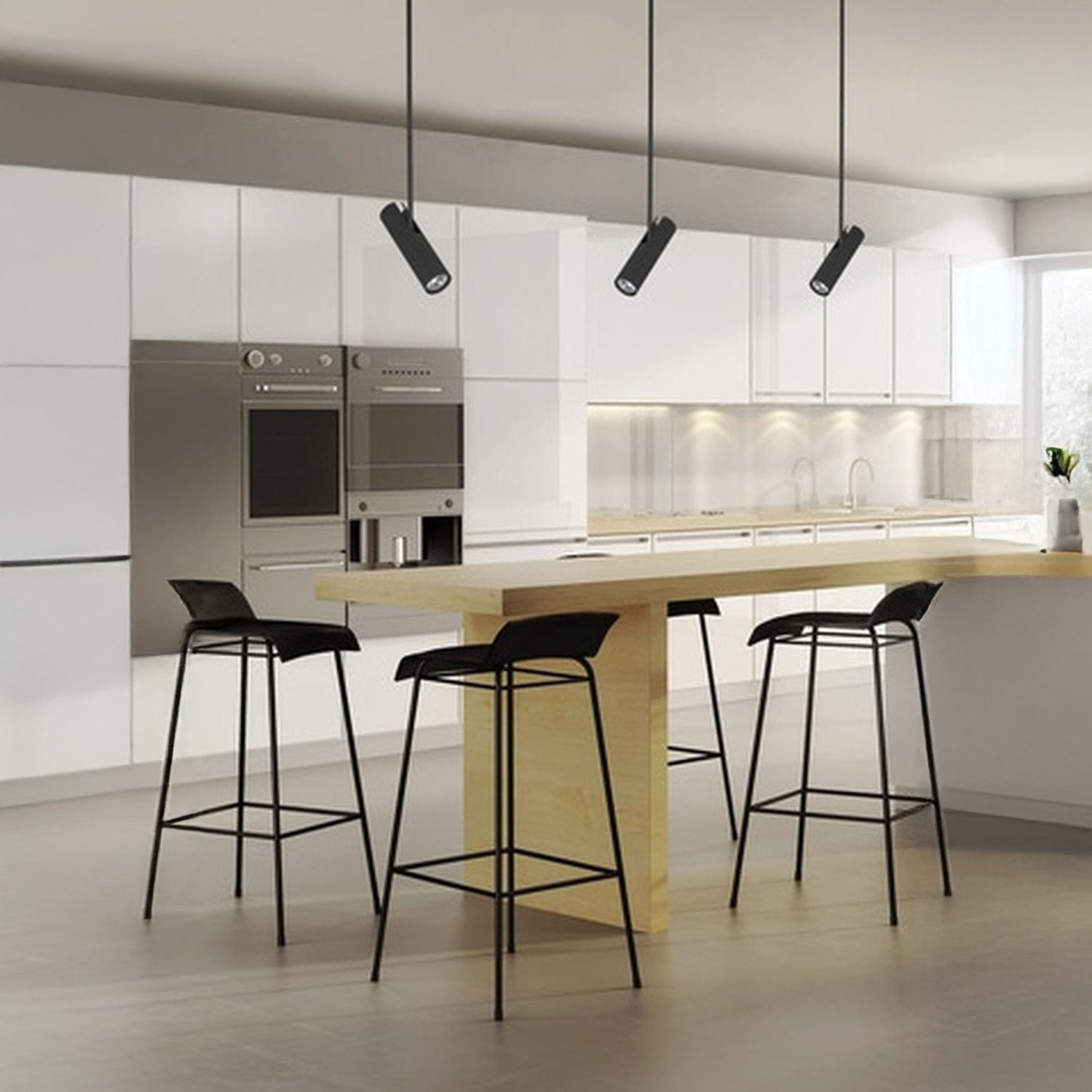 Licht-Erlebnisse Deckenleuchte EYE, ohne Leuchtmittel, Schwarze Hängelampe Metall modern Spot Flur Schlafzimmer Wohnzimmer
