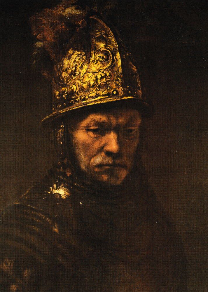 Postkarte Kunstkarte Rembrandt "Der dem Mann Goldhelm" mit