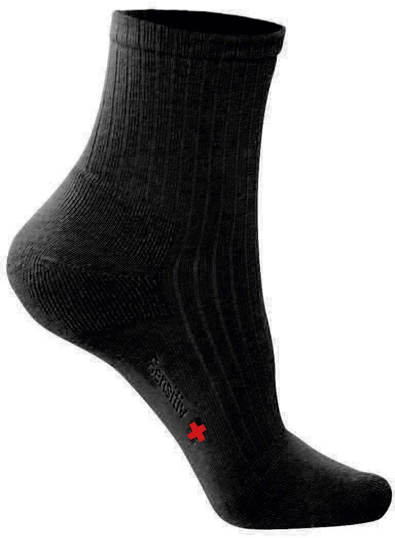 Fußgut Diabetikersocken Sensitiv Socken (2-Paar) für empfindliche Füße schwarz