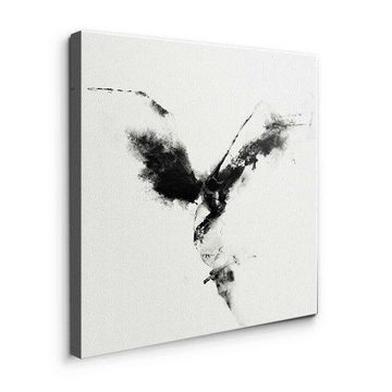 DOTCOMCANVAS® Leinwandbild Leap, Leinwandbild weiß schwarz Kolibri moderne abstrakte Kunst Wandbild