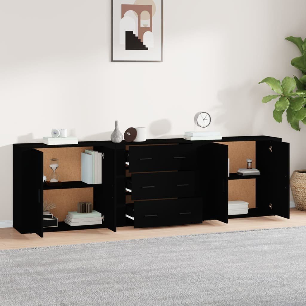 vidaXL Sideboard Sideboards 3 Stk. Schwarz günstig online kaufen
