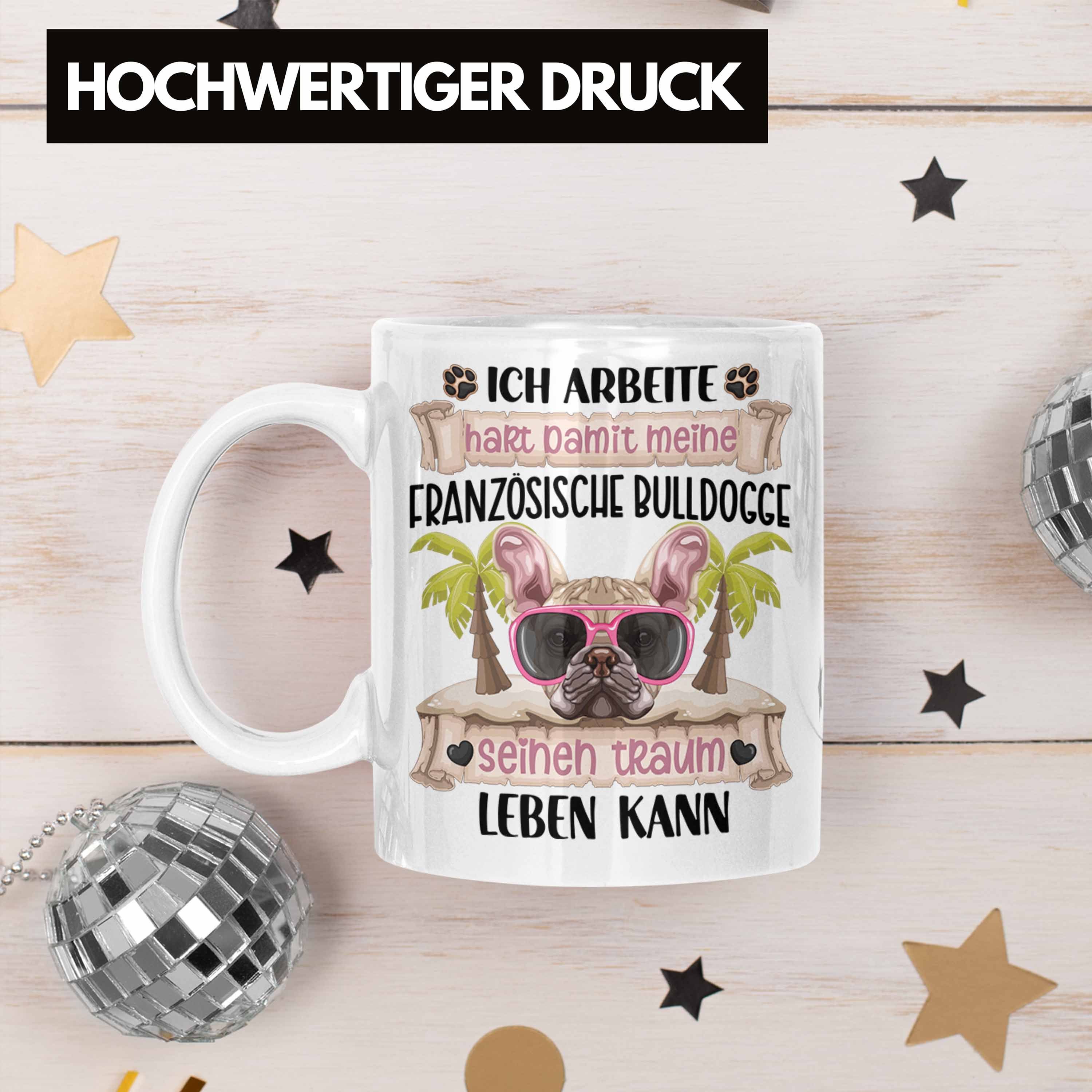 Trendation Tasse Französische Bulldogge Tasse Weiss Besitzer Französ Lustiger Geschenk Spruch