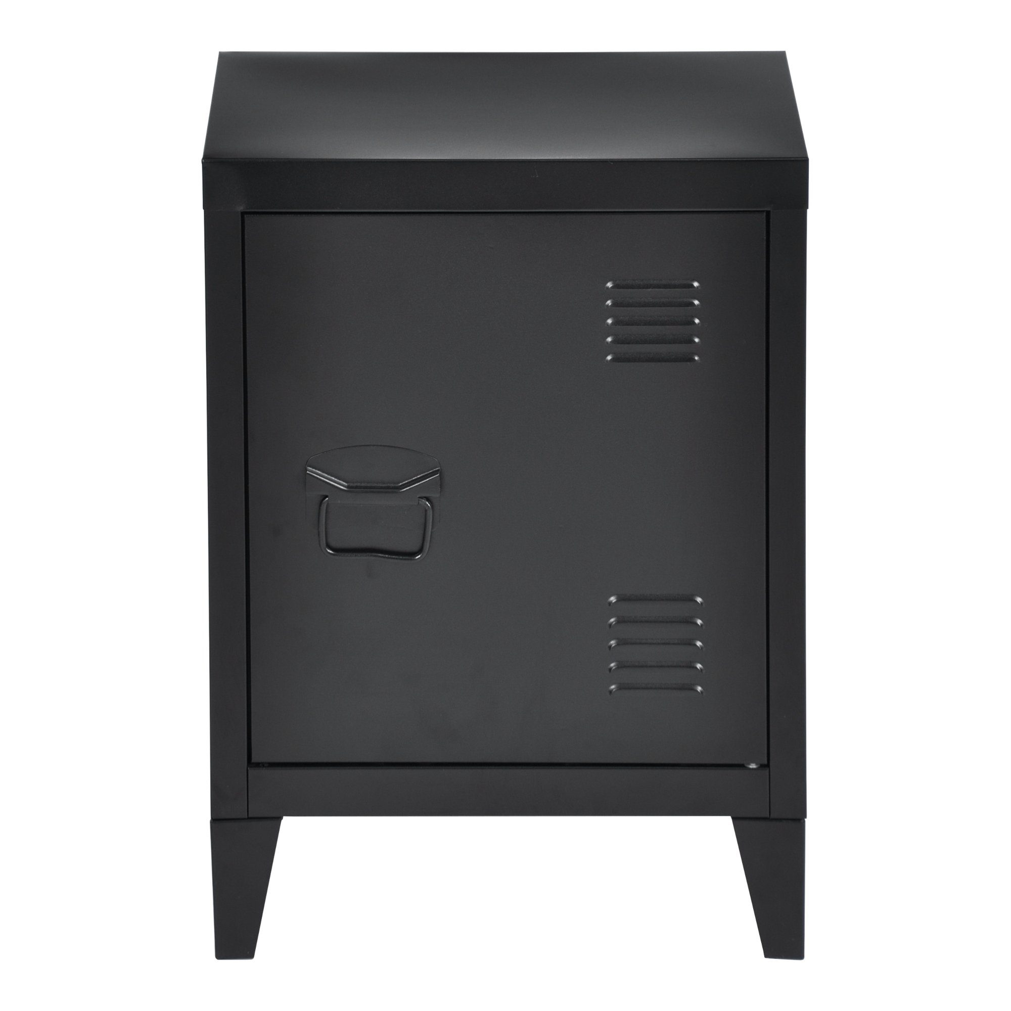en.casa Nachtschrank (2-St) »Inari« 2er Set mit Türgriff links Stahl 57 x 40 x 30 cm Schwarz – Bild 5 von 5