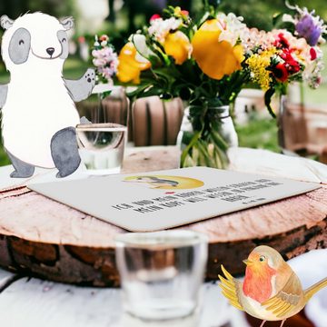 Platzset, Pinguin Mond - Weiß - Geschenk, erschöpft, Tischuntersetzer, Tischset, Mr. & Mrs. Panda, (1-St), Rutschfest