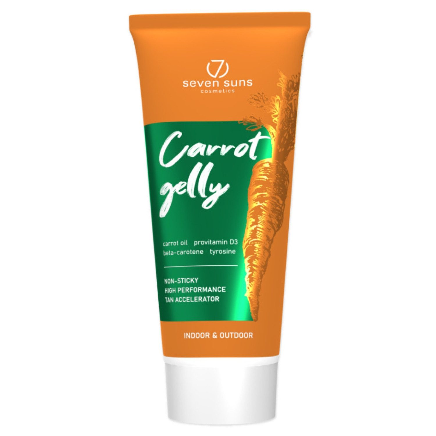 7Suns Selbstbräunungslotion 7suns Carrot Gelly Bräunungsbeschleuniger mit Karotin 200 ml, 1-tlg., Geltextur mit Satin-Finish