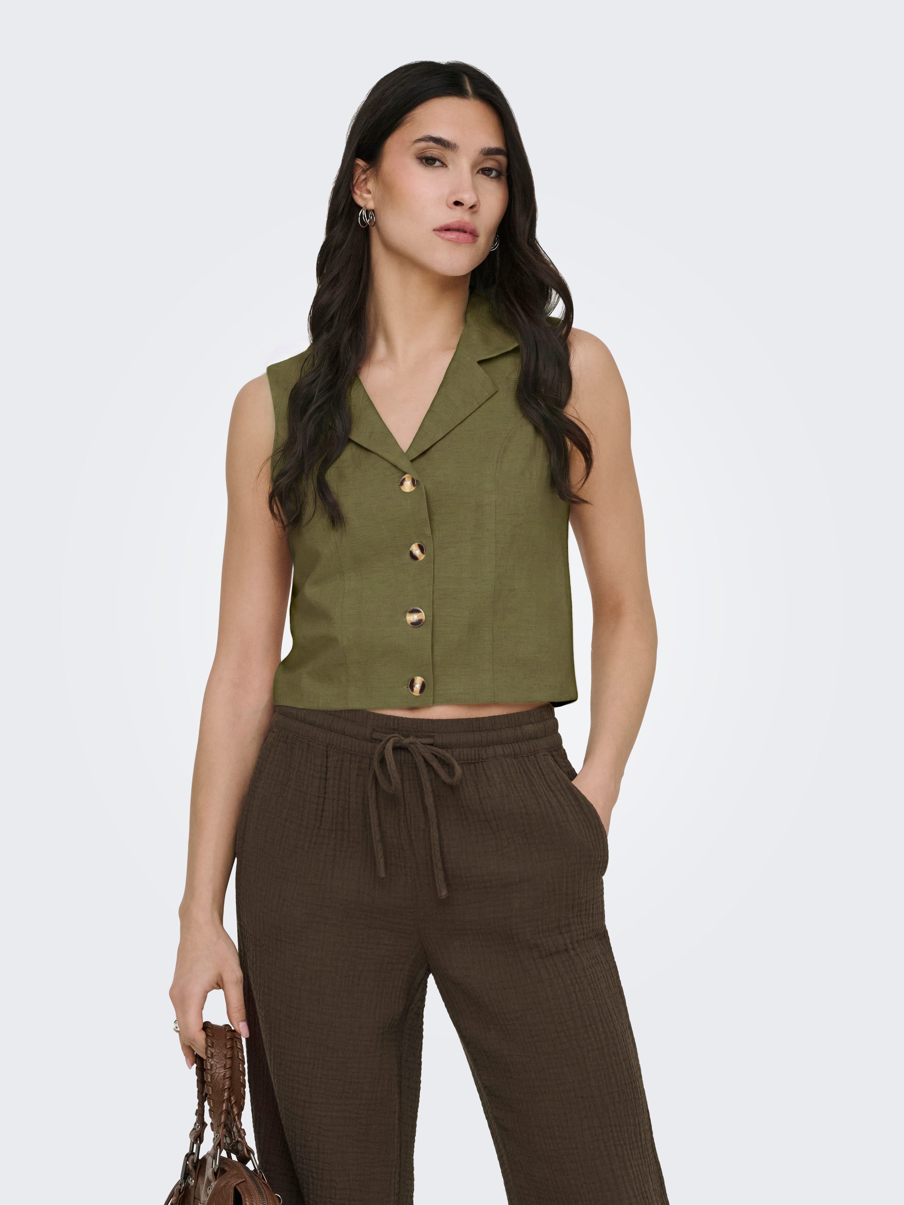 JDY Anzugweste JDYMILAN LINEN S/L WAISTCOAT TLR mit Leinen günstig online kaufen