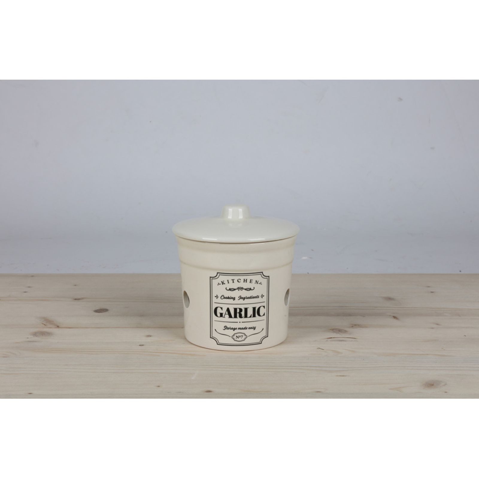 BURI Vorratsdose 4x Vorratsdose KITCHEN Keramik Garlic 14x14x14,5 cm mit Deckel
