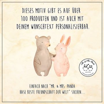 Mr. & Mrs. Panda Dekokissen Hase Beste Freundschaft der Welt - Grau Pastell - Geschenk, Sofakisse, Weiche Mikrofaser