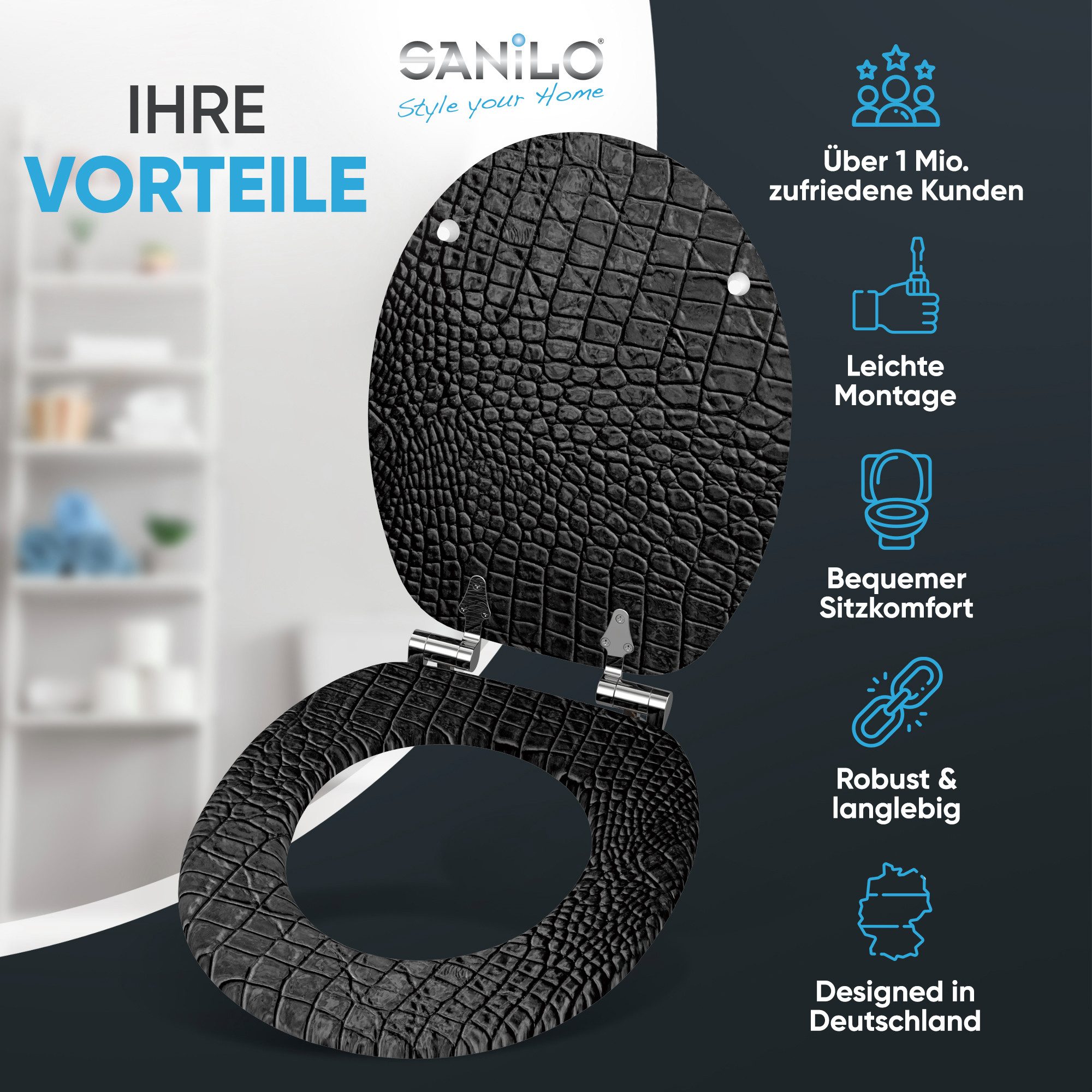 Sanilo WC-Sitz Leder, mit Absenkautomatik, hochwertig günstig online kaufen