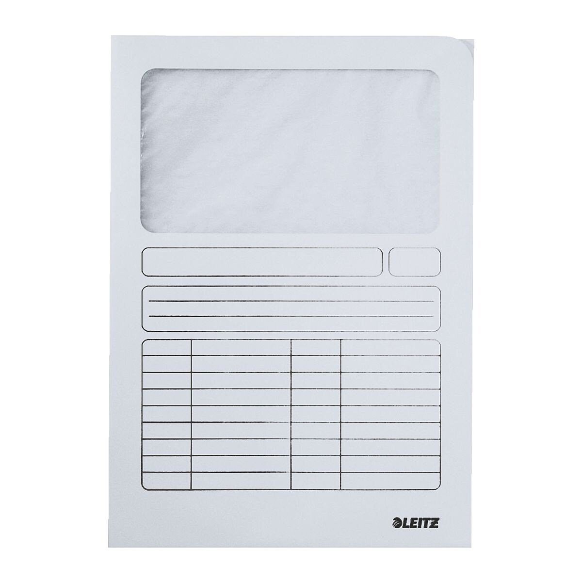LEITZ Prospekthülle 3950, 100 Stück, Format A4, beschriftbar, oben / rechts offen