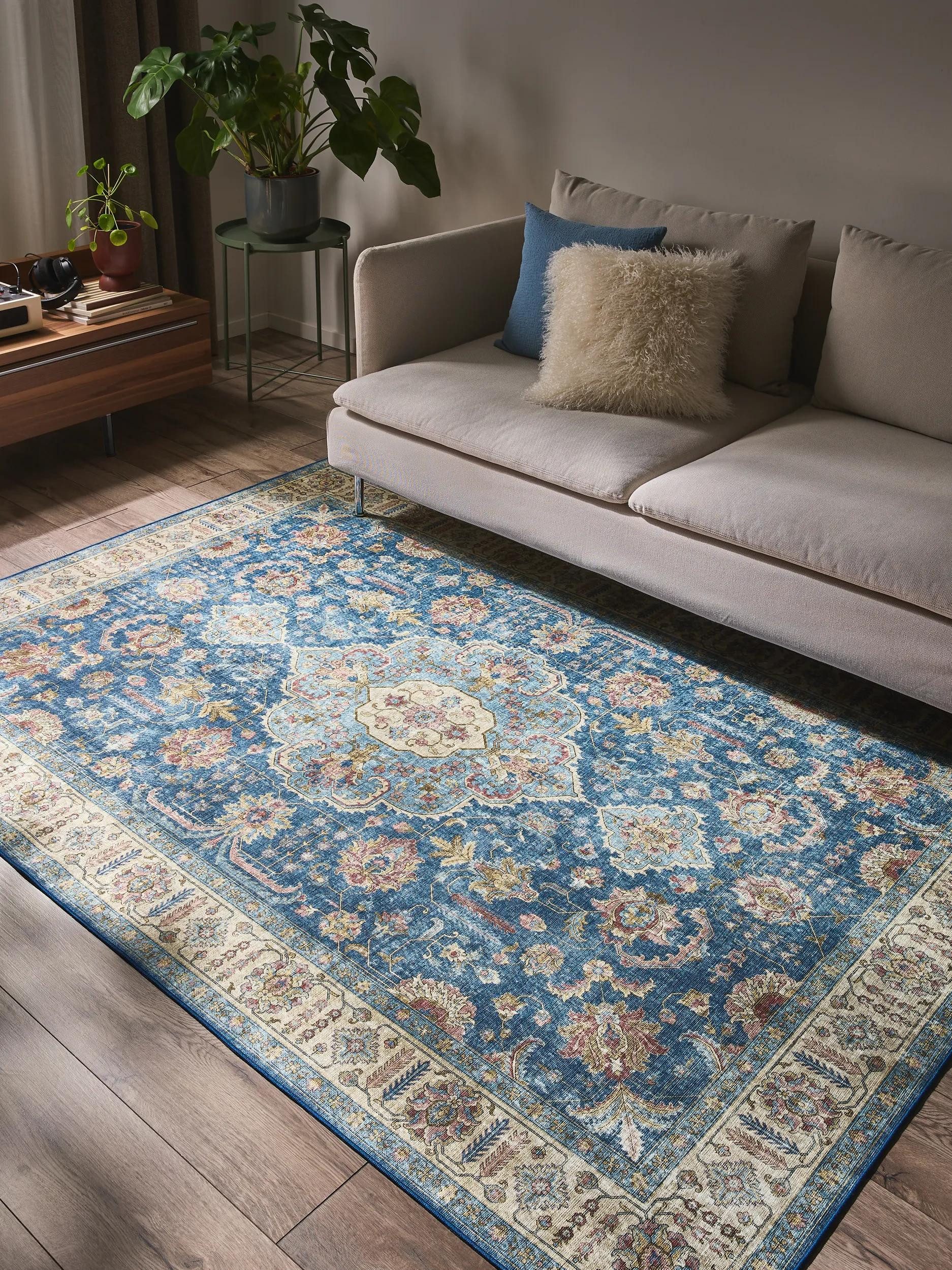 benuta Teppich Laury, rechteckig, Höhe: 5 mm, Teppich Wohnzimmer, Schlafzimmer, Esszimmer, Flur, Kunstfaser, Cozy