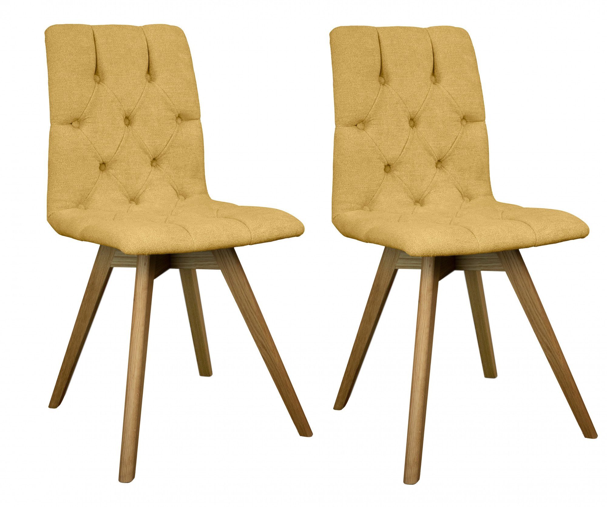 OTTO home Esszimmerstuhl Rania (Set, 2 St), Massivholzgestell, mit Knopfheftung