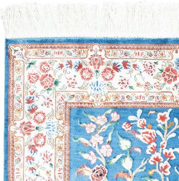 Orientteppich Perser - Ghom - 118 x 75 cm - hellblau, morgenland, rechteckig, Höhe: 10 mm, Wohnzimmer, Handgeknüpft, Einzelstück mit Zertifikat