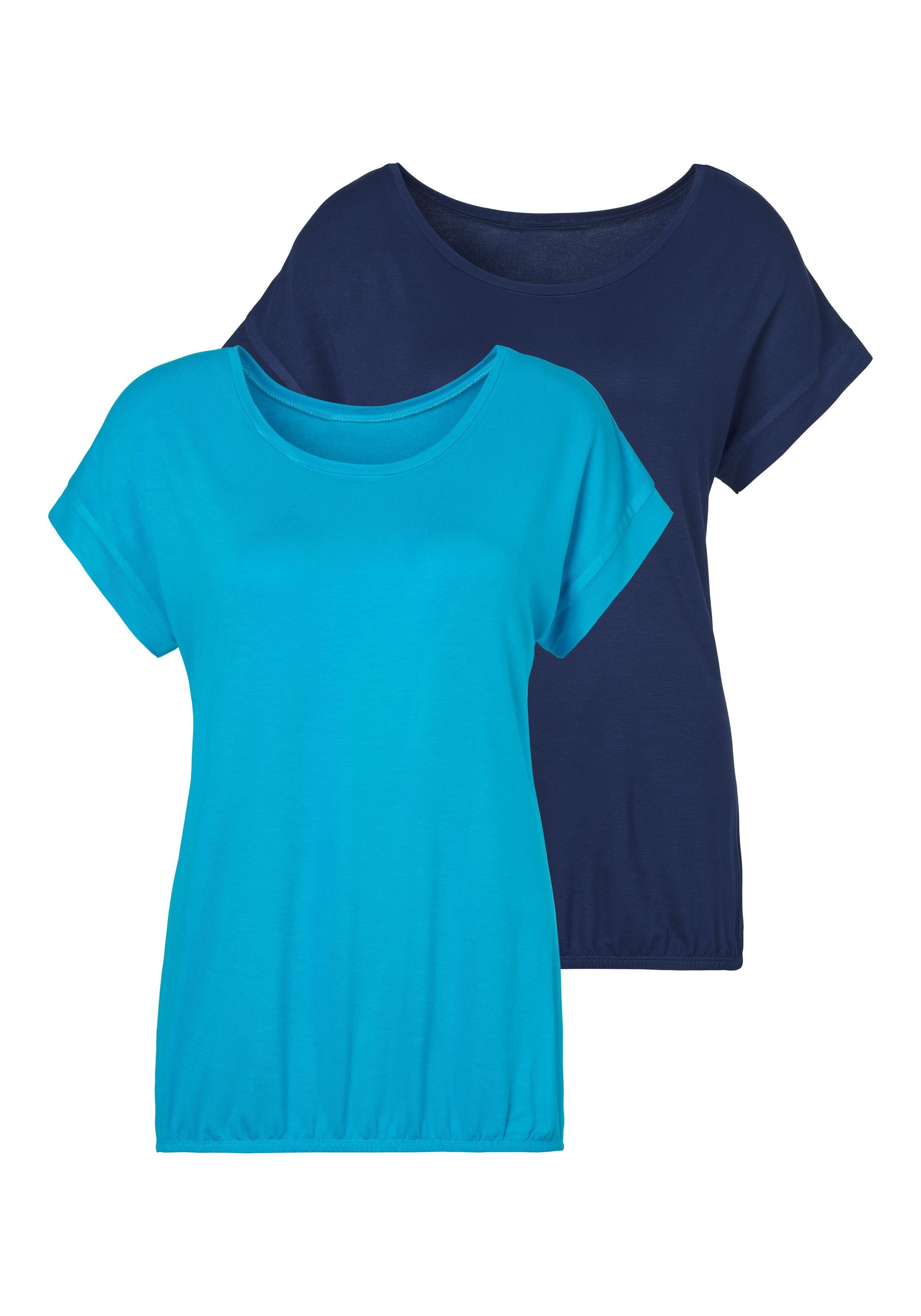 Vivance T-Shirt (2er-Pack) mit elastischem Saumabschluss online kaufen |  OTTO