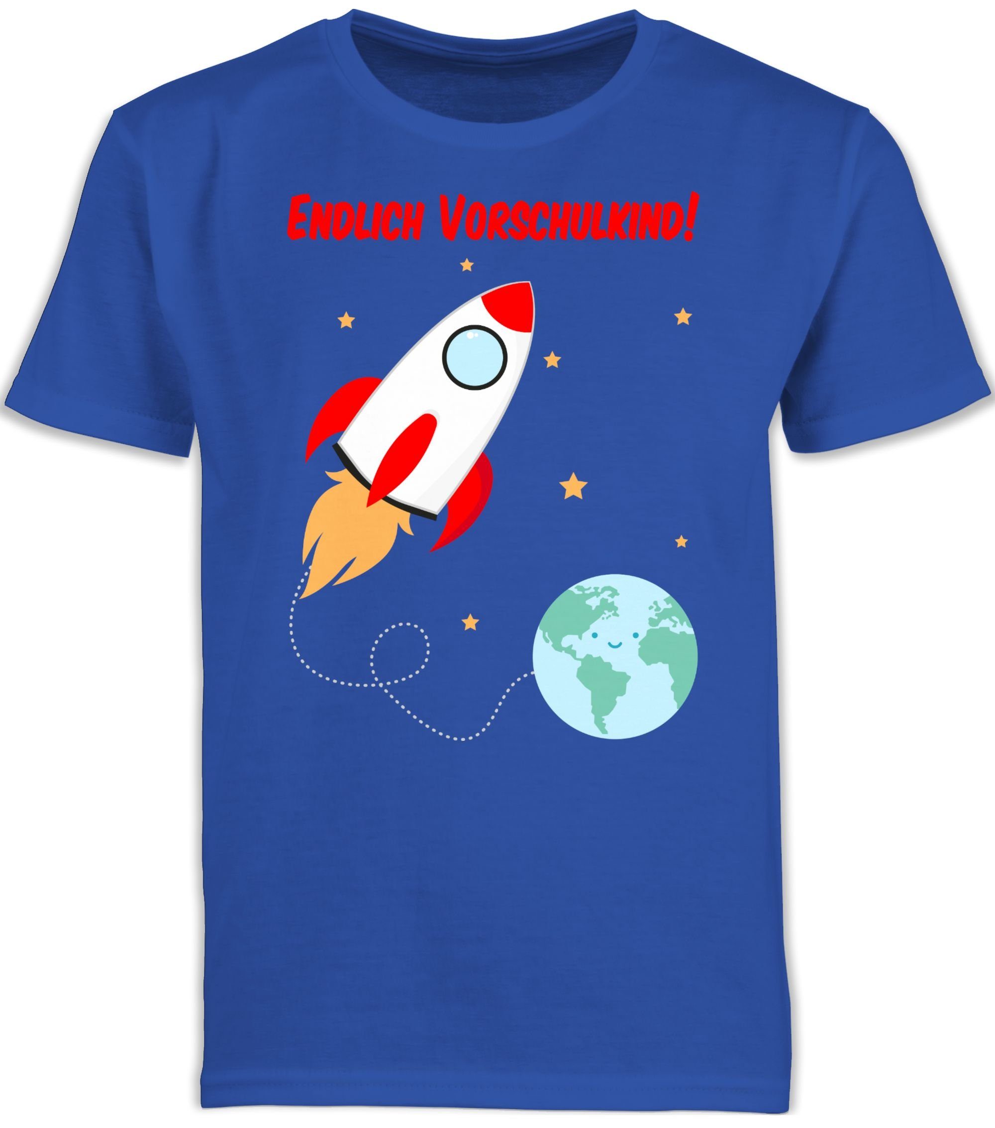 Shirtracer T-Shirt Endlich Vorschulkind Rakete Vorschulkinder Geschenke 2 Royalblau