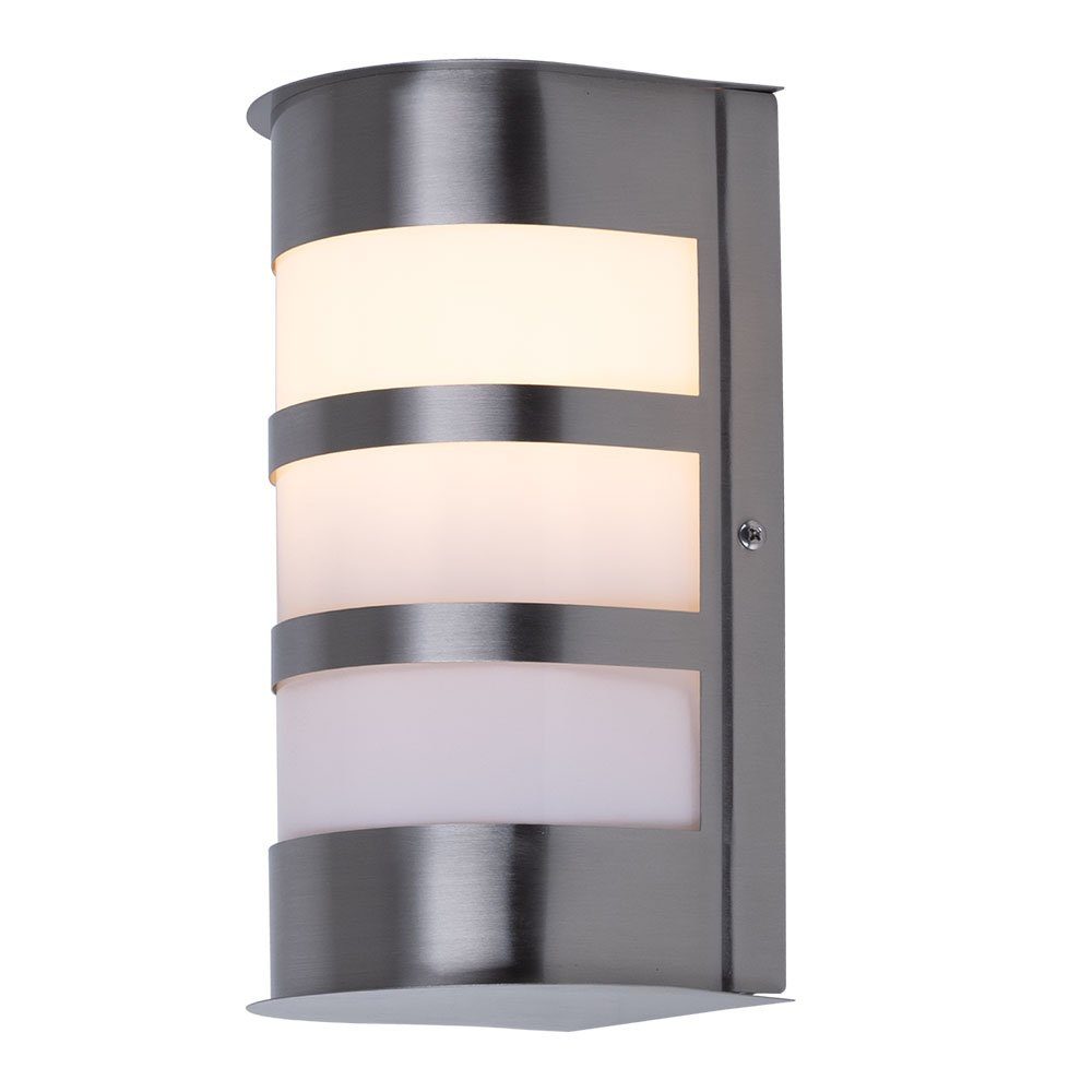 Lampe Leuchte etc-shop Fassaden- inklusive, Watt IP44 Leuchtmittel LED Warmweiß, Metall 7 Außen-Wandleuchte, Außen Wand