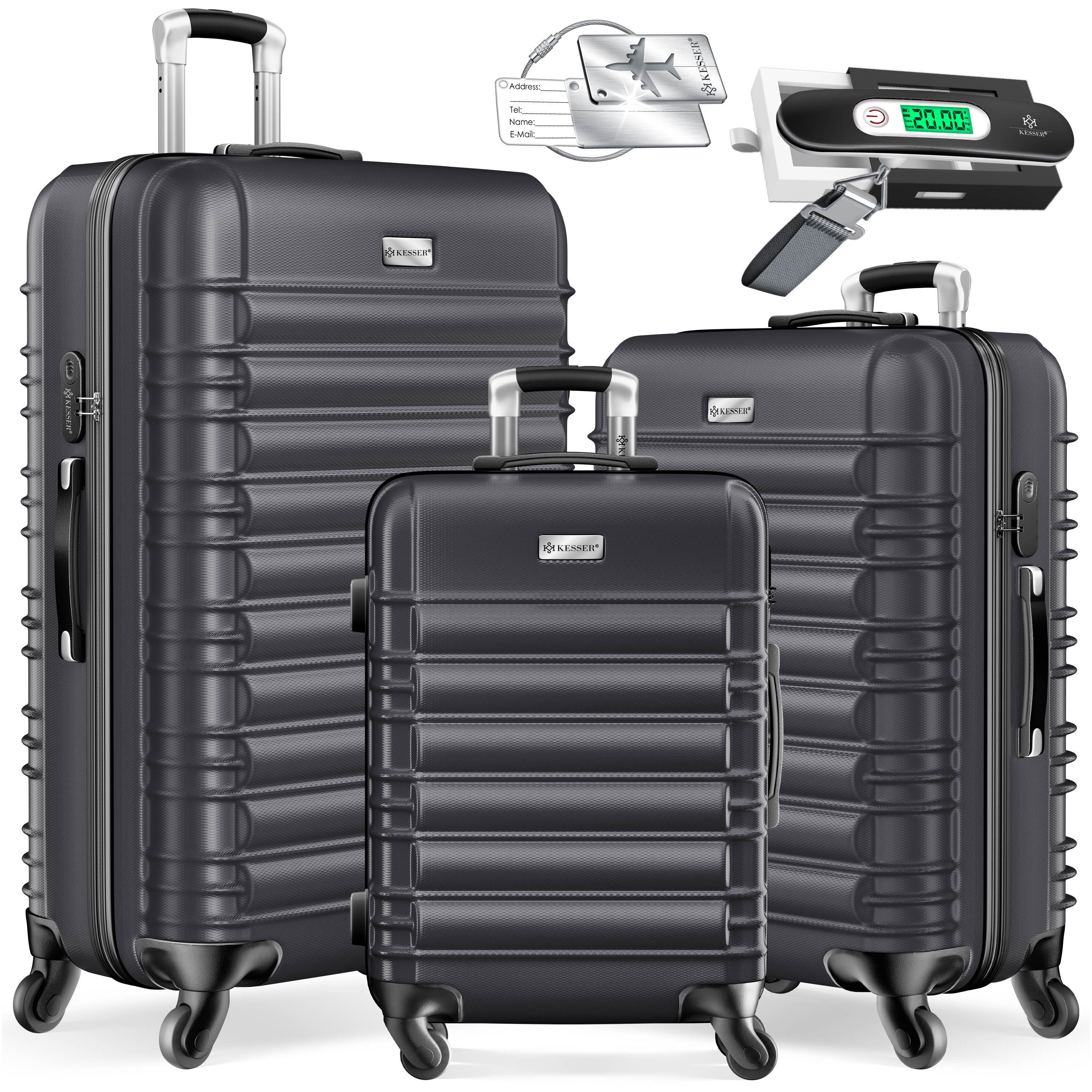 KESSER Kofferset, 4 Rollen, 3tlg. Hartschalenkofferset Hartschalenkoffer Reisekoffer Set