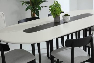 JVmoebel Esszimmer-Set Gruppe Esszimmer Esstisch Stühle Tisch Holz Set 5tlg Weiß Tische Neu, (5-St., 1x Esstisch + 4x Stühle), Made in Europa