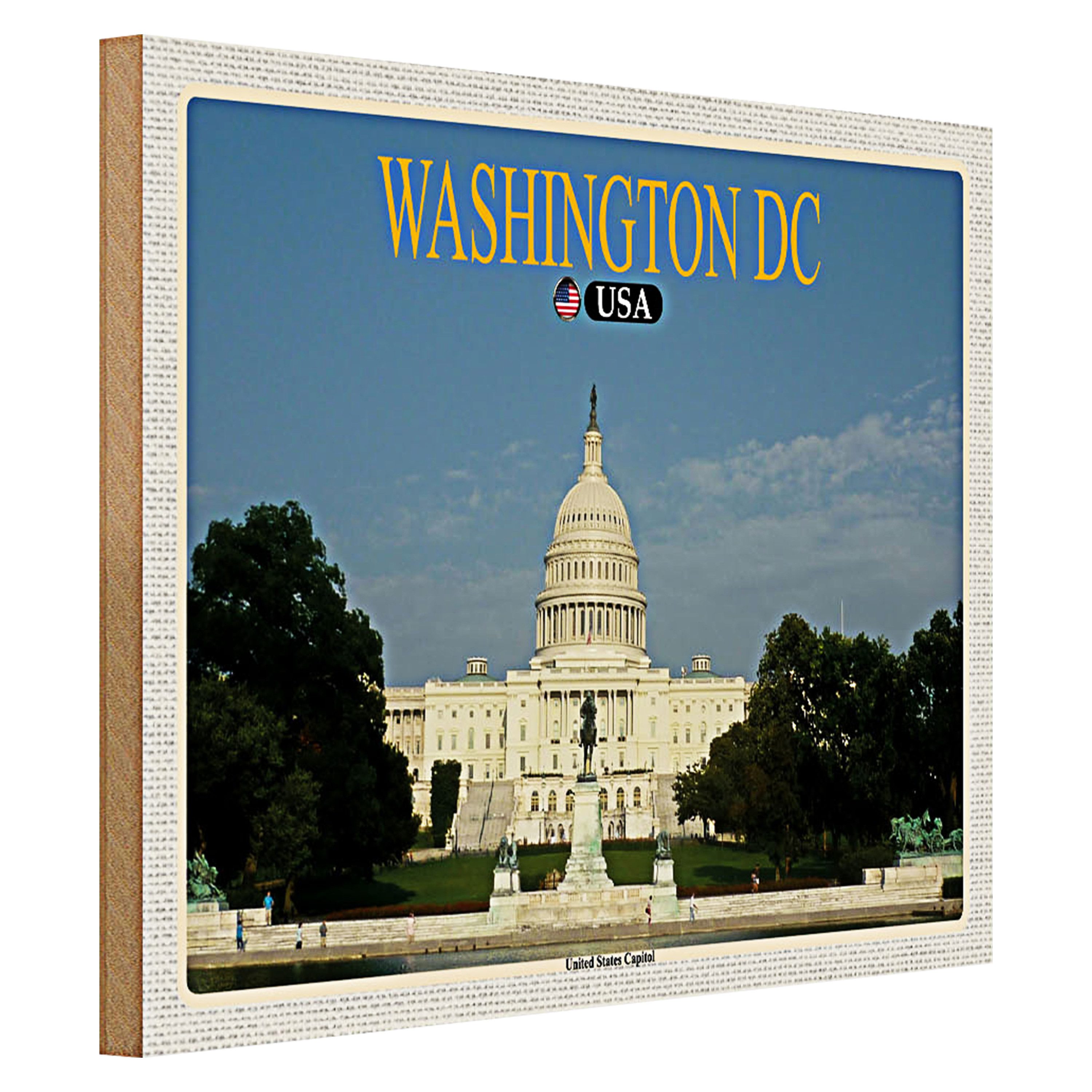Roomando Holzbild Reise 40x30cm Washington DC USA United States Capitol