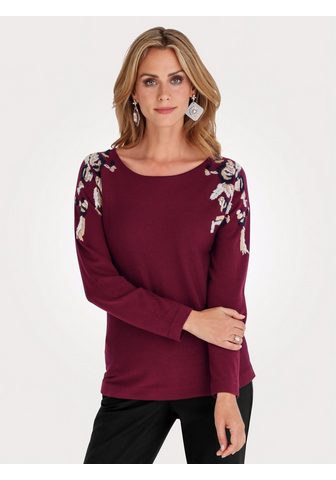 MONA Пуловер с цветочный окантовка