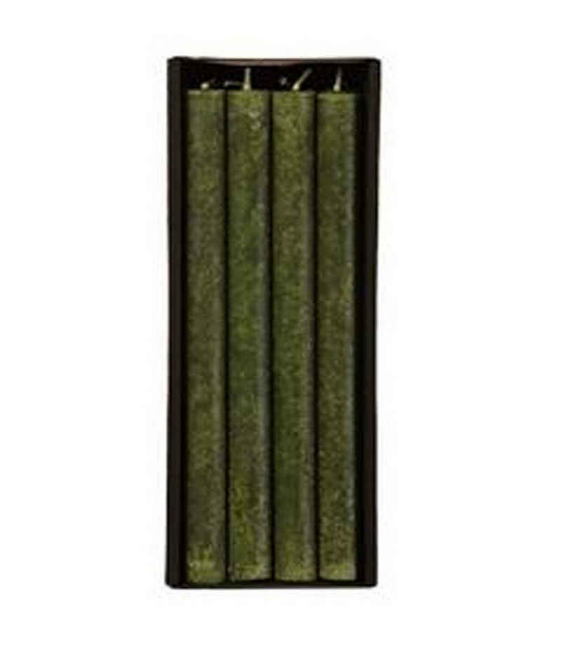 Annimuck Tafelkerze 4 x Mosaik Rustic Stabkerze 21 x 245 mm olive dunkel grün (4-tlg)