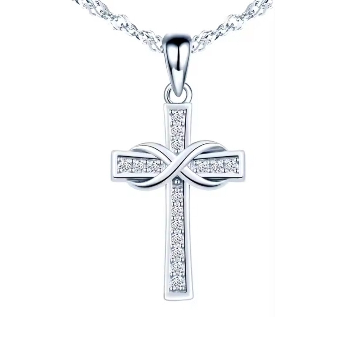 ELLAWIL Silberkette Kreuzkette mit Kreuz Anhänger günstig online kaufen