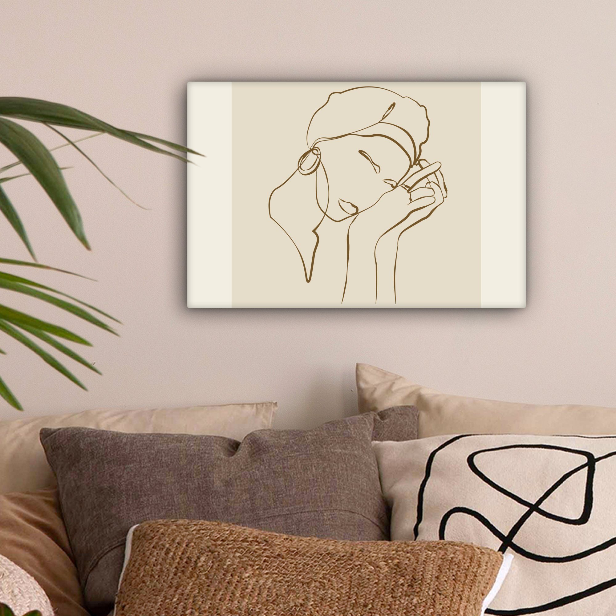 OneMillionCanvasses® Leinwandbild Frau - Linienkunst - günstig online kaufen