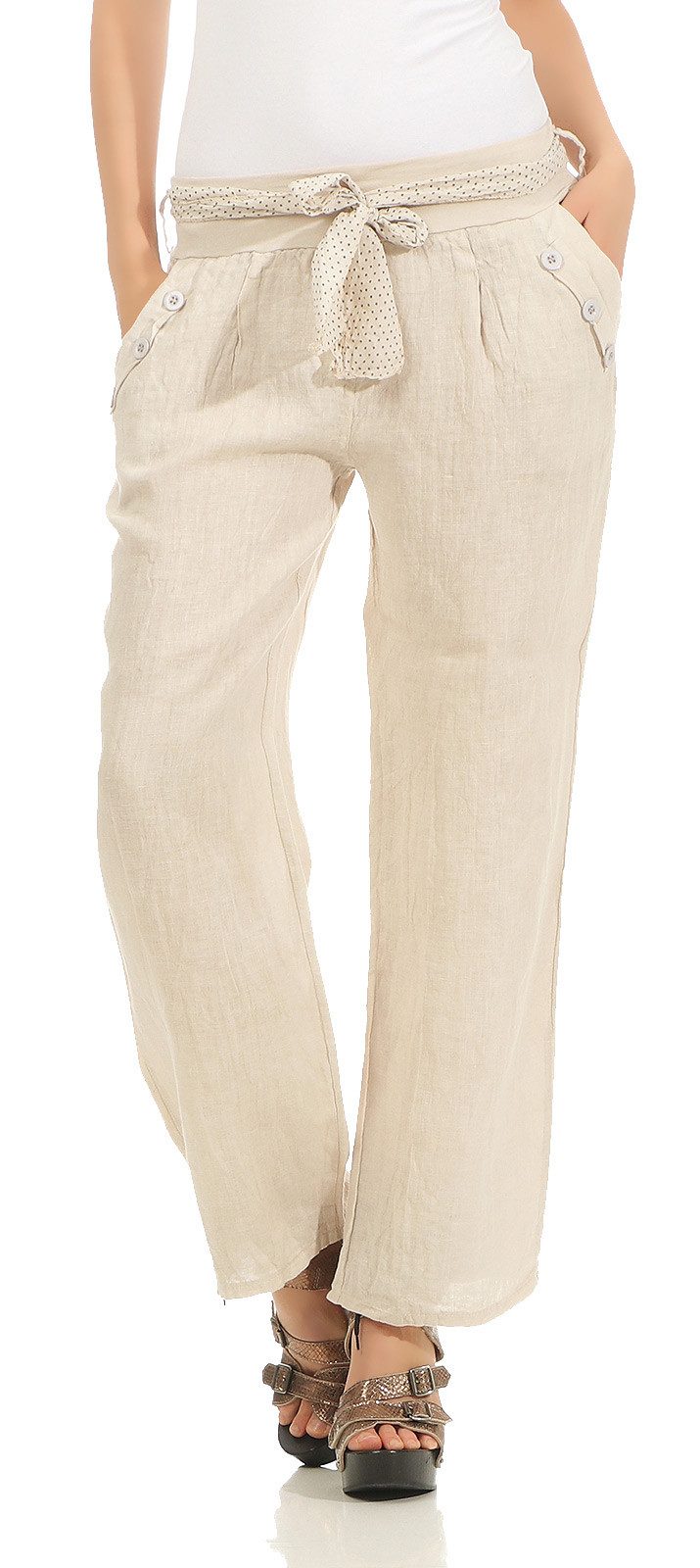 Mississhop Leinenhose Damen 100 % Leinen günstig online kaufen