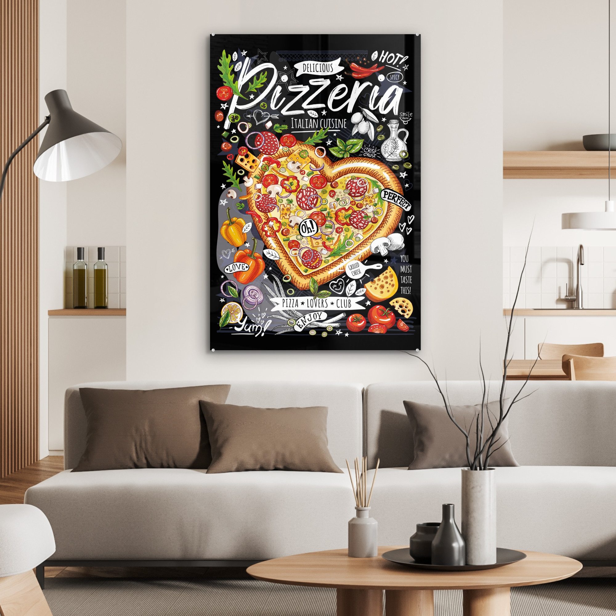MuchoWow Acrylglasbild Pizzeria - Speisekarte - günstig online kaufen
