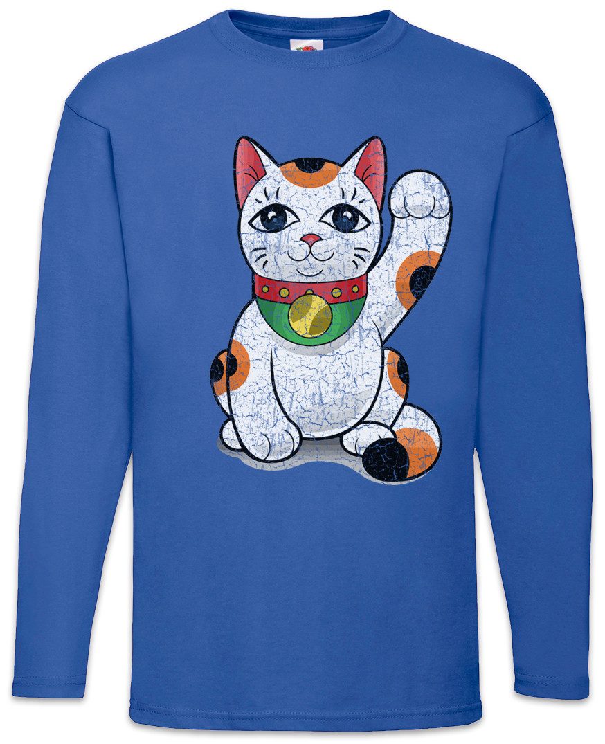 Langarmshirt Maneki Neko VI Langarm T-Shirt Cat Katze Winkekatze Maneki-Neko