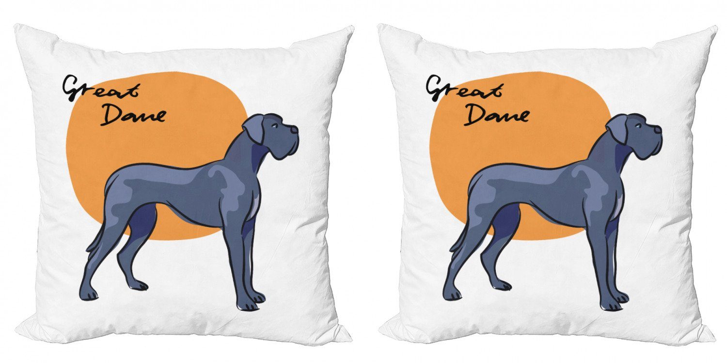Kissenbezüge Modern Accent Doppelseitiger Digitaldruck, Abakuhaus (2 Stück), Hundeliebhaber Seitliche Haltung Hund mit Namen