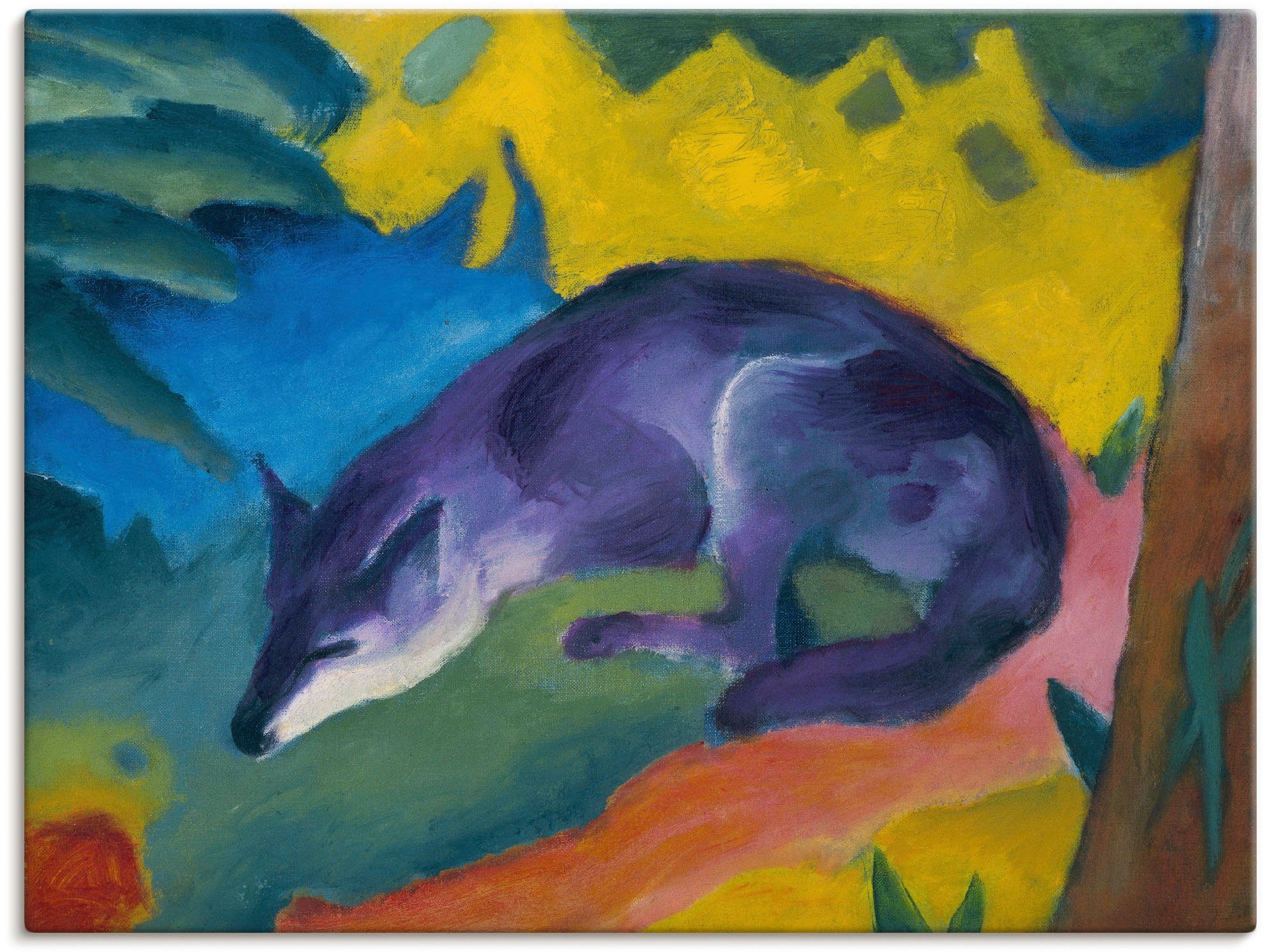 Artland Leinwandbild Blauschwarzer Fuchs. 1911., Wildtiere (1 St), auf Holzrahmen gespannt