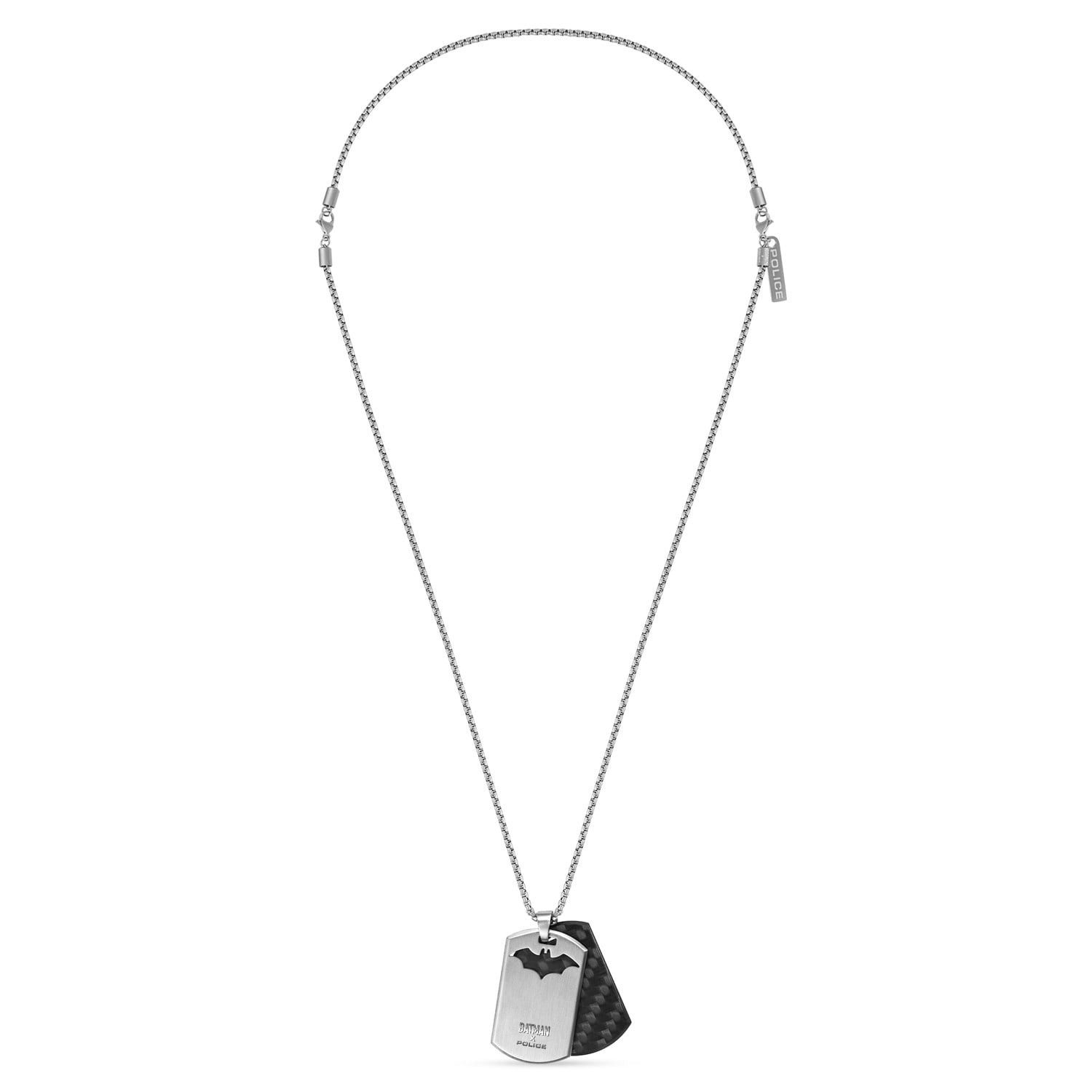 Kette mit Anhänger Herren-Bat-Shield Silberfarben