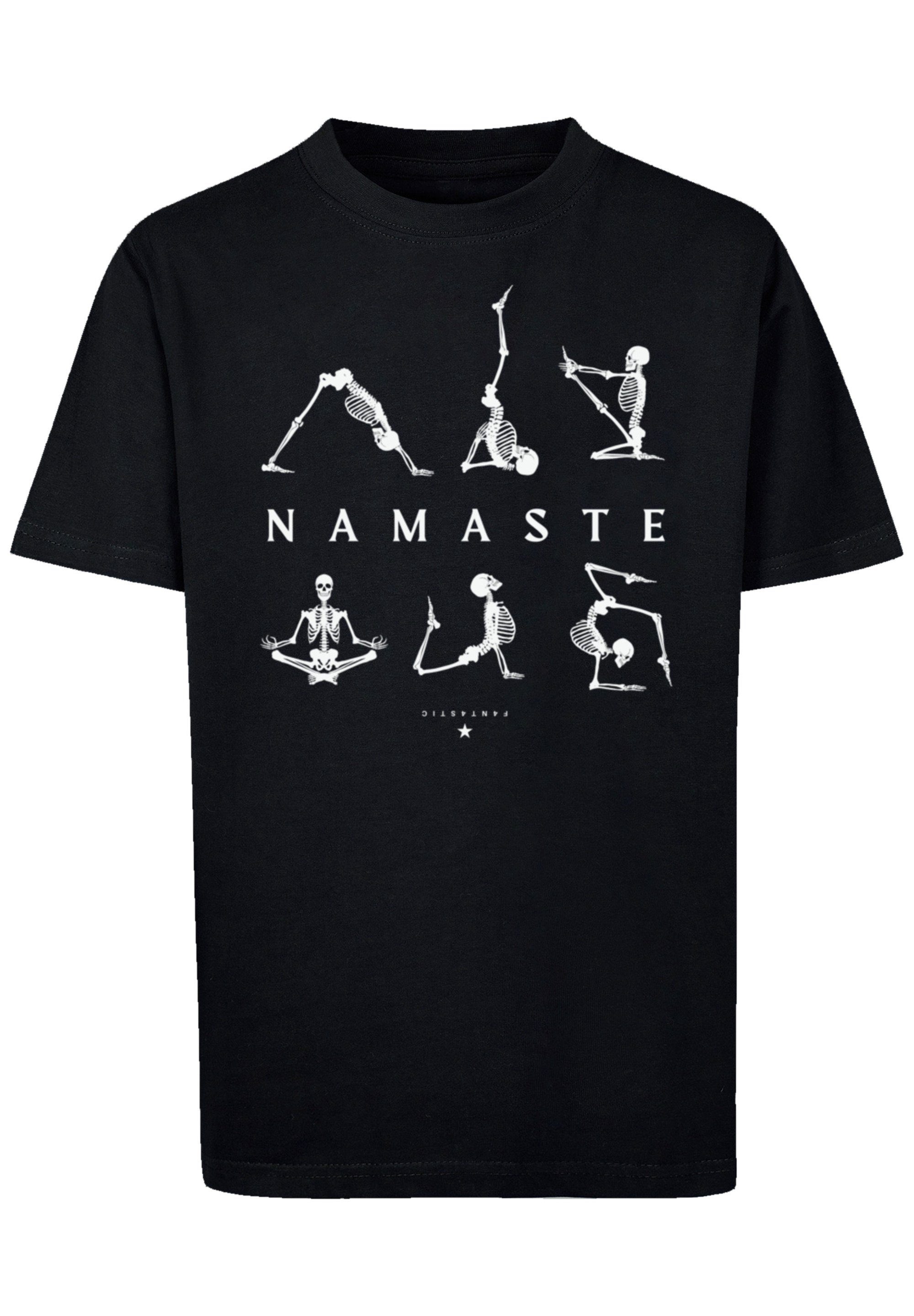 Skelett Halloween Yoga F4NT4STIC T-Shirt Namaste Print, Halloween Skelett Namaste