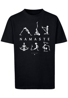 F4NT4STIC T-Shirt Namaste Yoga Skelett Halloween Print