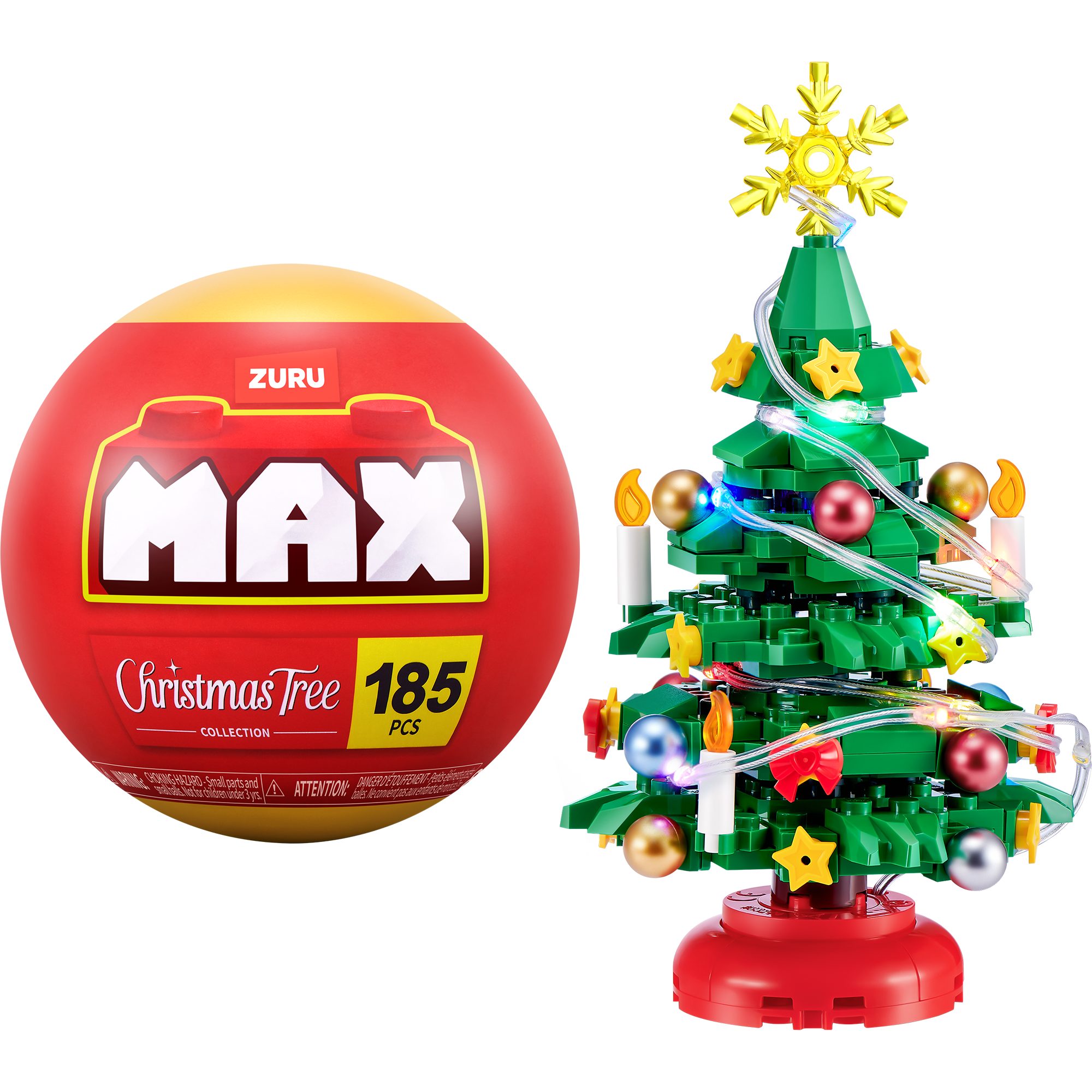 ZURU Seifenblasenspielzeug ZURU MAX - Christmas Tree, Konstruktionsspielzeug