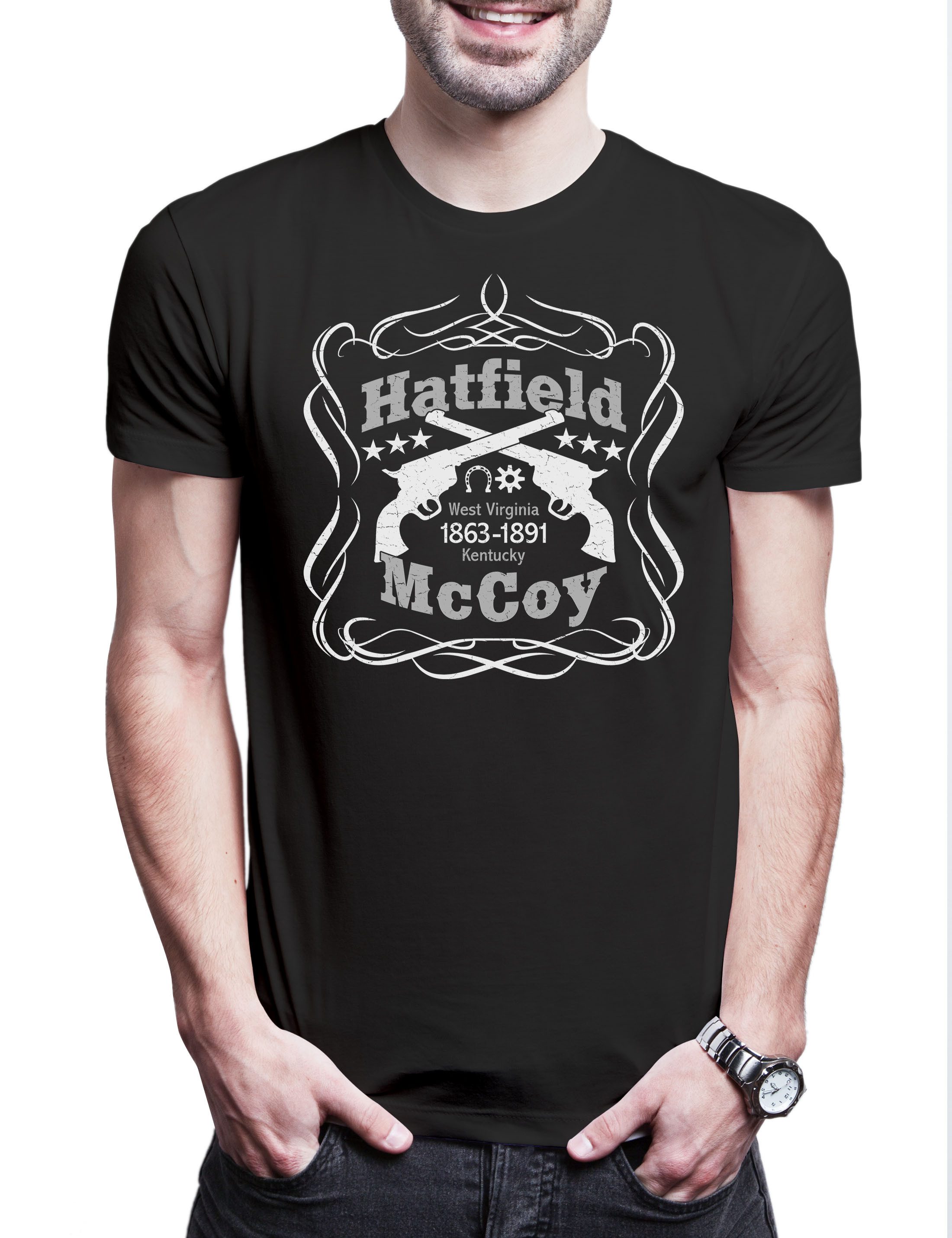 Print-Shirt Hatfield & McCoy Herren T-Shirt Western Cowboy Appalachian Feud