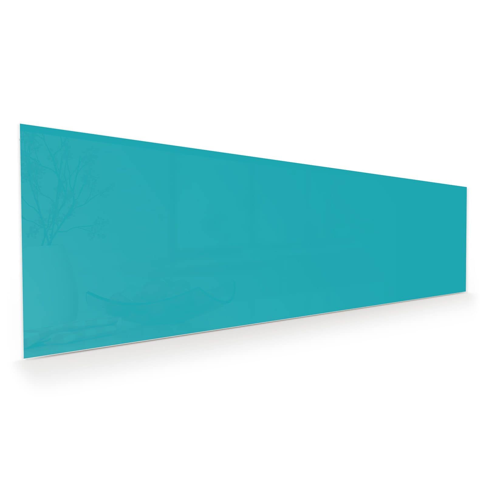 Primedeco Glasbild Wandbild Türkiser Hintergrund II mit Aufhängung, Einfarbige Designs (21 verschiedene Größen, 1 St), Elegante Aufhängung