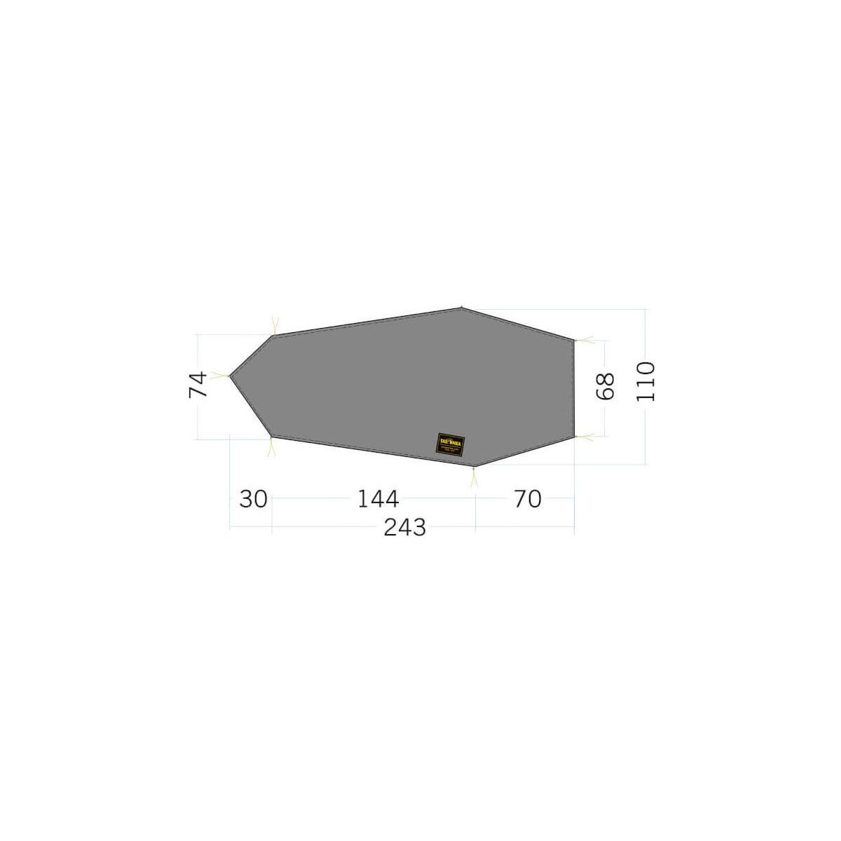 TATONKA® Outdoor-Bodenplatte Floor Sheet LT Kyrkja, Leichte, wasserdichte Zeltunterlage für das Tatonka Kyrkja Zelt