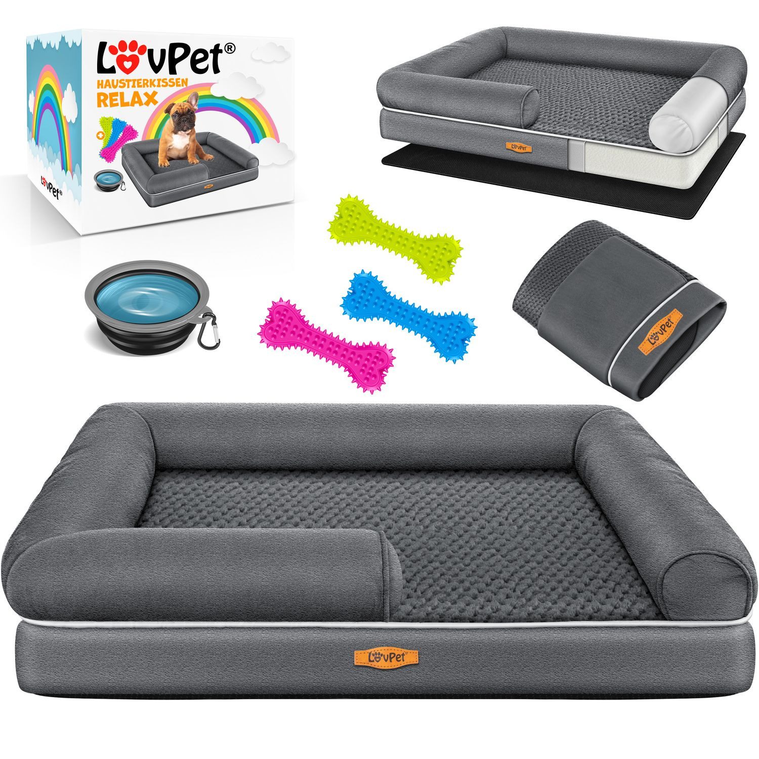 Lovpet Tierbett, Orthopädisches Hundebett Hundekissen Hundekorb Relax