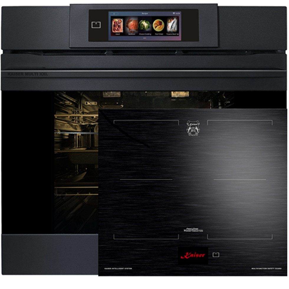 Kaiser Küchengeräte Backofen-Set Herd Set Autark Einbaubackofen XXL Multi 29, Multifunktions-Elektro-Backofen mit Pyrolise und Dampfreinigung, 60 cm+Induktionskochfeld 60 cms • TFT Display EH 6347+KCT 6140 FI, mit 1-fach-Teleskopauszug